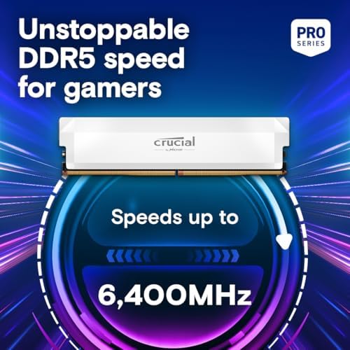 Crucial Pro 32GB DDR5 RAM Kit (2x16GB), CL36 6000MHz, Overclocking Desktop Gaming Memory, Intel XMP 3.0 & AMD Expo Compatible, White - CP2K16G60C36U5W - Image 2