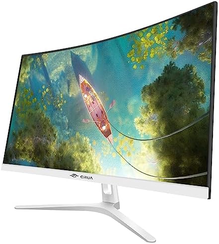CRUA 27 Inch FHD 100Hz White Curved Computer Monitor, 1800R VA, Frameless - Image 2
