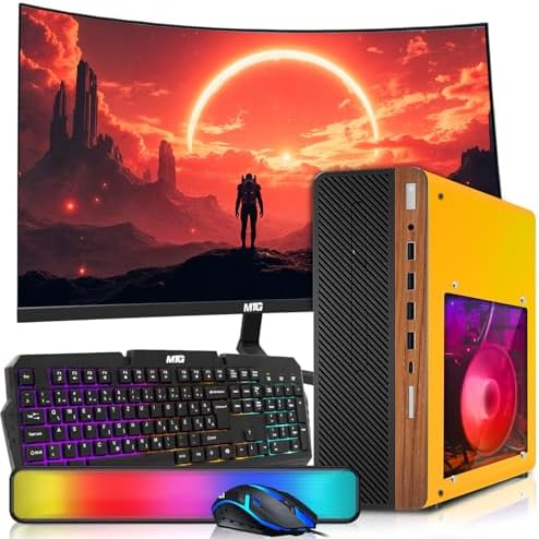 HP Half Dark Desktop PC Lambo AMD Ryzen 3 Pro, 16GB RAM, 512GB SSD, Win 11 by Amazon+Renewed