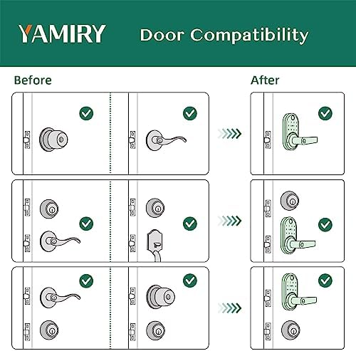 Smart Door Handle Lock with Keypad, Yamiry Fingerprint Knob for Front Door - Image 6