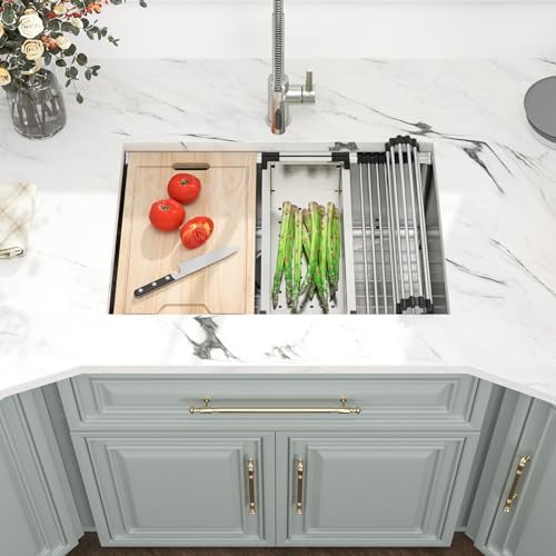 Kichae 28 Undermount Kitchen Sink Stainless Steel 16 Gauge Workstation - Image 2