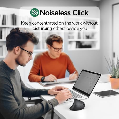 TECKNET Wireless Ergonomic Mouse, Vertical Computer Mouse for Wrist Comfort, Rechargeable Optical Mouse with Adjustable DPI（4800）, Silent Click, 6 Buttons, USB Receiver for Laptop, Desktop, PC, Mac - Image 5