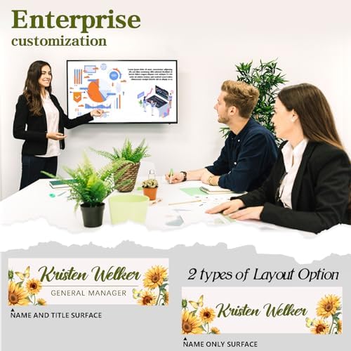 Custom Office Name Plate for Desk - Desk Name Plate Personalized Gifts for Coworkers, Boss, Employees, Teacher, Nurse - Office Desk Decor for Women Men - Employee Appreciation Gifts (Sunflower-1) - Image 3