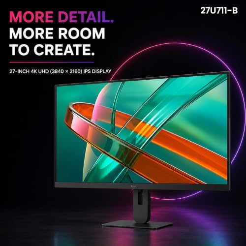 LG Ultrafine U7 27" UHD 4K IPS Monitor 27U711-B | 1-Pack Bundle + More | - Image 4
