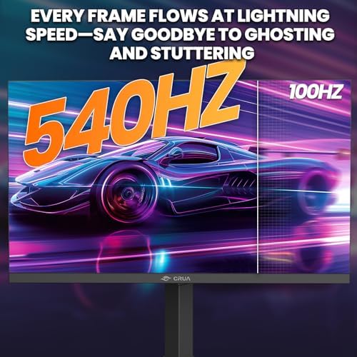 CRUA 27" FHD 540Hz IPS Gaming Monitor, FreeSync, Adjustable Vertical Pivot - Image 5
