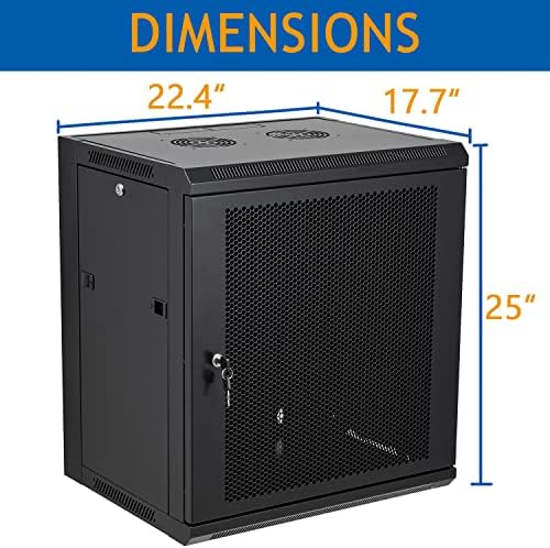 12U Wall Mount Server Cabinet Network Rack Vented Enclosure Locking Door - Image 2