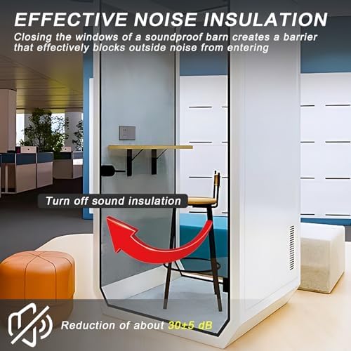 Office Pod Booth with Audio Privacy - Portable Sound Booth Includes Diamond Shaped Frame Design,Separate Room with Light,Fans, USB Port for Study,Telephone Booth(39.76IN) - Image 3