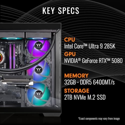Thermaltake LCGS View u2880-380 Gaming Desktop (Intel® Core™ Ultra 9 285K, ToughRam 32GB DDR5 6400MT/s RGB Memory, NVIDIA® GeForce RTX™ 5080, 2TB NVMe M.2, WiFi, Windows 11) V38B-Z890-580-LCS - Image 2