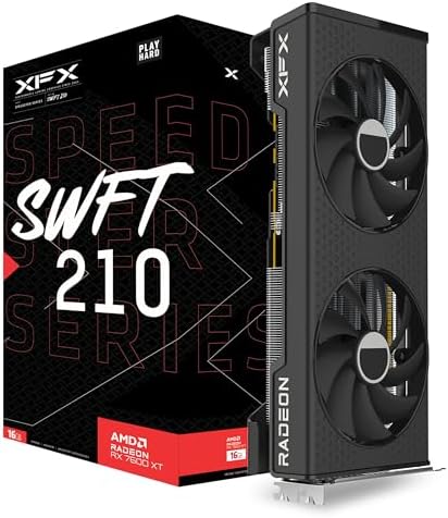 XFX Speedster SWFT210 Radeon RX 7600XT CORE Gaming Graphics Card with 16GB GDDR6 HDMI 3xDP, AMD RDNA 3 RX-76TSWFTFP by XFX