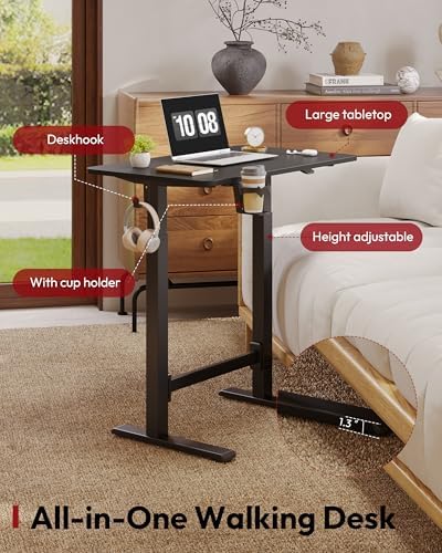 SANODESK 32''x20'' Gas-Spring Lifting Mobile One-Piece Standing Desk - Image 6
