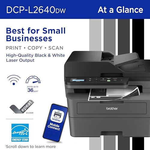 Brother DCP-L2640DW Wireless Compact Monochrome Multi-Function Printer, Copy, Scan, Duplex, Mobile Printing - Image 2