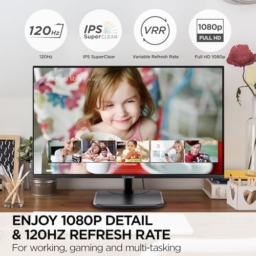 ViewSonic VA2456A-MHD 24 Inch 1080p IPS Computer Monitor, 120Hz, HDMI - Image 2