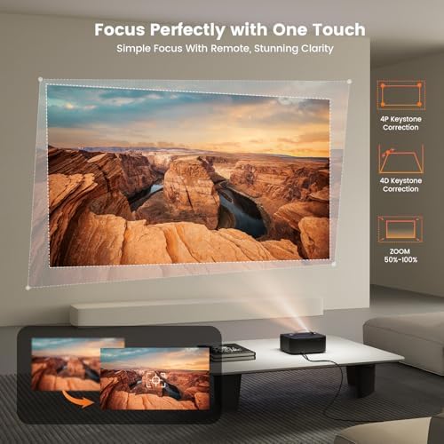 ONOAYO Outdoor-Projector-4K with E-Focus, Dolby Audio, Built-in Apps, Black - Image 6