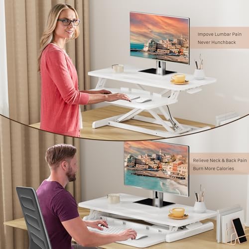 JOY worker 32" Standing Desk Converter, Height Adjustable Stand Up Riser - Image 5