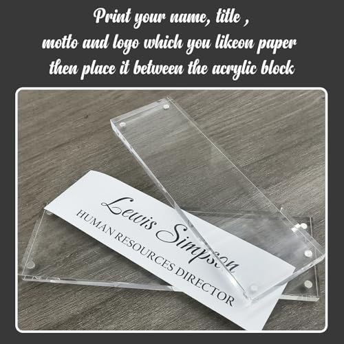 Desk Name Plate Personalized, Desk Double sided pattern Name Plate Personalized Office Desk Decor for Women and Men , Teacher Nurse Boss Employee Appreciation Gifts (transparent, fixed pattern) - Image 4