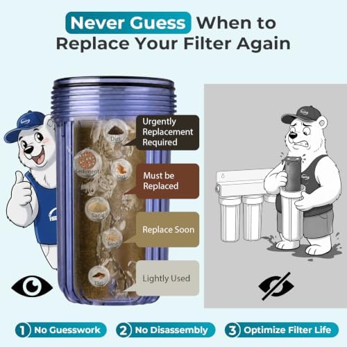 iSpring WGB31BCM Whole House Water Filter System with Clear Filter Housing - Image 3