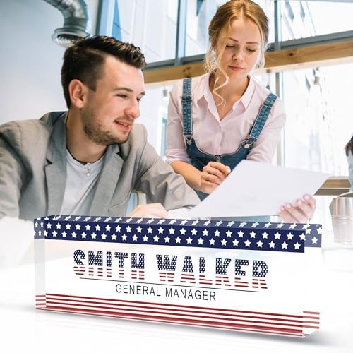 Name Plate for Desk-Personalized Name Plates for Desk-Name Plate Personalized for Office-Gifts for Teacher Boss Employee Appreciation Office Desk Decor (US FLAG 4) - Image 5
