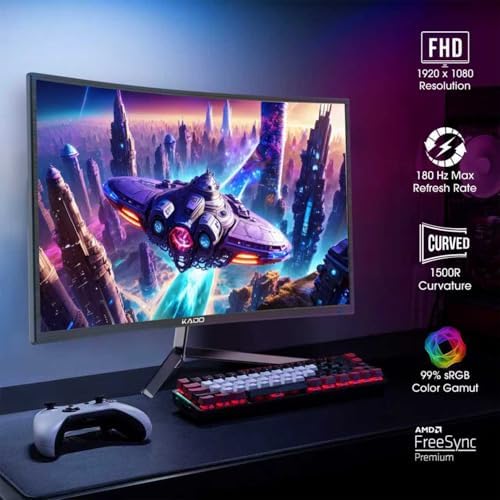 Kado Dual 2-Pack 24" Curved 1500R 180Hz 1ms 1920x1080 Gaming Office Monitor - Image 2