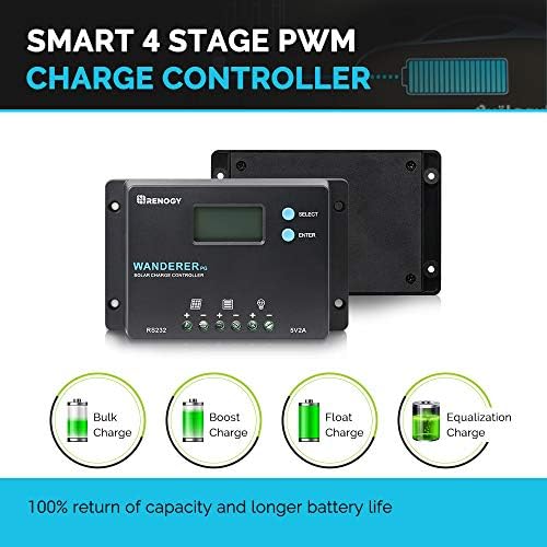 Renogy 10A PWM Solar Charge Controller 12V/24V Positive Ground LCD - Image 2