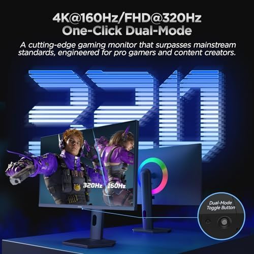 KOORUI 27" 4K QD-Mini LED Gaming Monitor, Dual-Mode (UHD 160Hz/FHD 320Hz) - Image 4