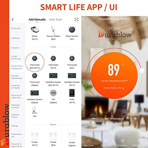 Durablow SH3002D-RH Dual WiFi (2.4G+5G) Smart Home Gas Fireplace Remote Control for Millivolt Valve/IPI, Compatible with Alexa, Google Home (Timer + Thermostat + Programmable + Remote Handset) - Image 6