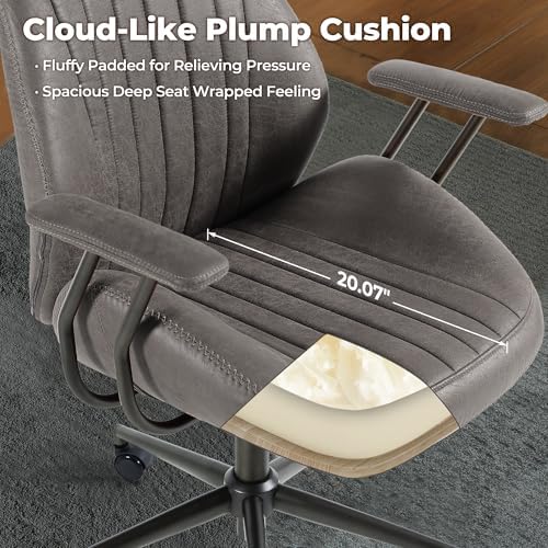 ovios Ergonomic Office Chair, High-Back Faux Suede Computer Executive Chair - Image 6