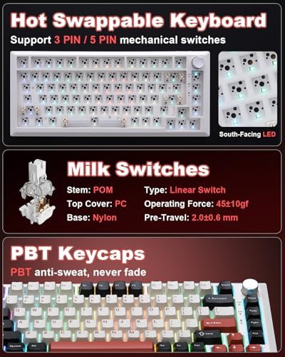 Y75 Wireless Mechanical Keyboard,2.4GHz/BT/Wired Gaming Keyboard - Image 6