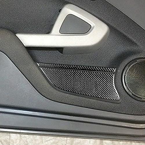 Real Black Carbon Fiber Car Door Panel Storage Slot Panel Anti-Scratch Cover Buffer Mat Trim Sticker Compatible with Benz Smart Fortwo 2011 2012 2013 2014 2015 Auto Interior Accessories 4pcs - Image 3