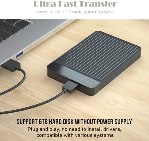 Portable External Hard Drive Ultra Slim 2.5'' USB 3.0 HDD Storage for Mac, PC, Laptop, PS4, Xbox one (750GB) - Image 4
