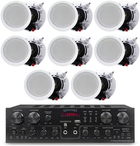 Technical Pro Home Theater System Kit with 1000 W 4 ch Bluetooth Receiver by TechnicalPro