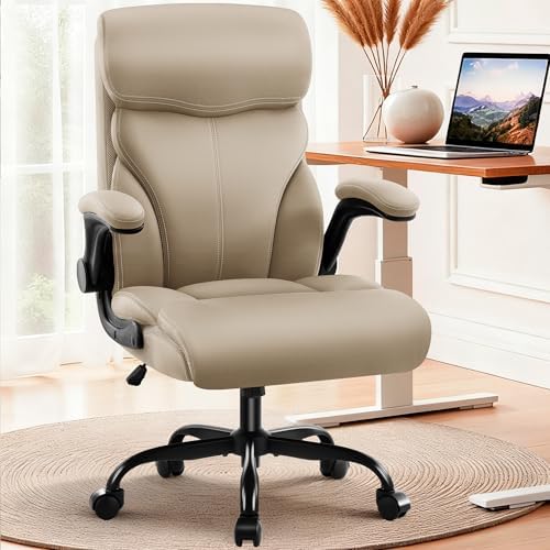 AreShark Office Chair - Executive High Back Breathable Comfy Desk Chair with Lumbar Support - Ergonomic Leather Rolling Swivel Computer Chair with Rock Function for Working Studying Gaming Relaxing by AreShark