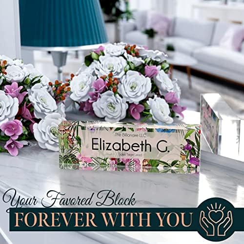 Desk Name Plate Personalized, Custom Name Plates, 2½/x8 Inches, Thick Crystal-Clear Acrylic, Gift Box, Office Desk Decor. USA Made by ACRYLUXE (Urbana) - Image 5