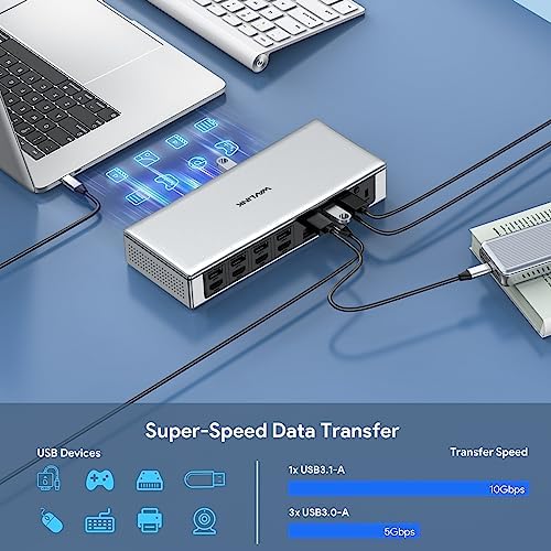WAVLINK DisplayLink Laptop Docking Station Quad Monitor 4K@60Hz for MacBook - Image 6