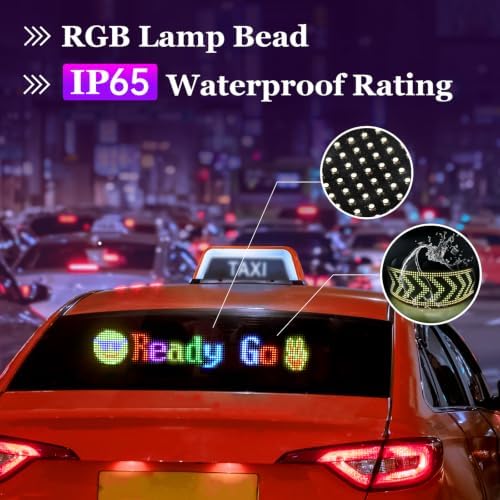 Scrolling LED Sign,LED Signs for Business,Programmable Flexible Digital Sign,Bluetooth APP,DIY Animations,Text, Graffiti (27''x5'') - Image 3