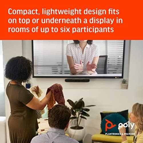 Poly - Studio X30 (Polycom) - 4K Video & Audio Bar - Conferencing System for Small Meeting Rooms - Works with Teams, Zoom & More - Image 5