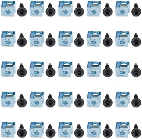 StarTech 50-Pack 10-32 19mm Screws & Clip Nuts, 19in/10in, Black & Silver - Image 6