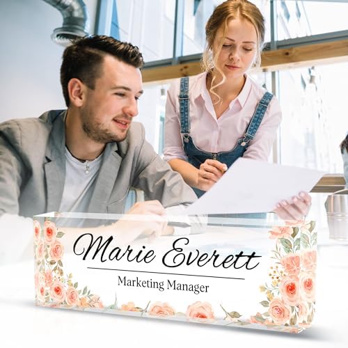 Personalized Name Plate for Desk - Office Gifts for Teacher, Boss, Employee Appreciation - Desk Decor (Blooming) - Image 6