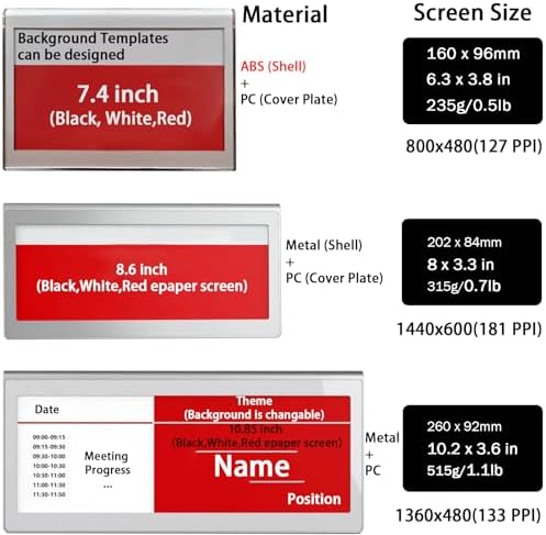 Editable Table Name Tent Digital Blank Place Name Card with Dual 10.85" ePaper Screen, Single Charge for Half A Year, -6 pack- - Image 4