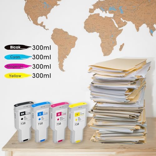 738 Ink Cartridge 738XL High Capacity Compatible with HP T850 T950 Printer - Image 3