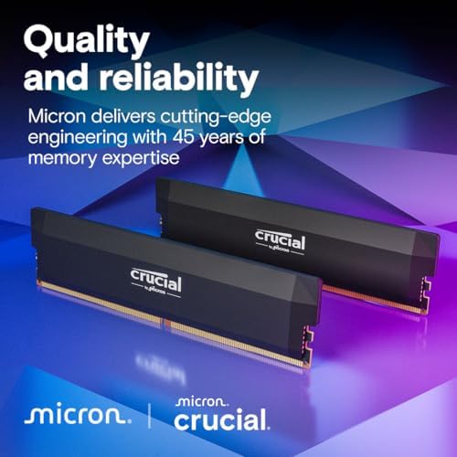 Crucial Pro 32GB DDR5 RAM Kit (2x16GB),CL36 6000MHz, Overclocking Desktop Gaming Memory, Intel XMP 3.0 & AMD Expo Compatible, Black - CP2K16G60C36U5B - Image 6