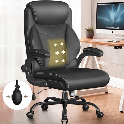 Ergonomic Office Chair,Inflatable Lumbar Support High Back Chair,Black by Cyzena