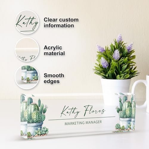 Custom Desk Name Plate, Acrylic & Personalized - Image 4