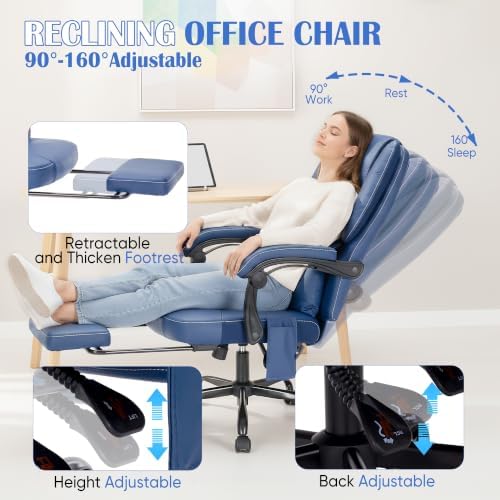 400lbs Reclining Office Chair with Ergonomic Lumbar Support - Image 5