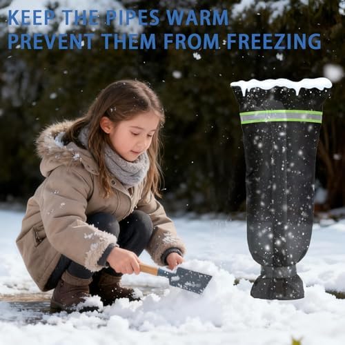 Outdoor Faucet Covers for Winter with Reflective Strips,Velcro Thickened Anti-Freeze Outdoor Tap Cover,Reusable Spigot Cover for Winter Freeze Protection Anti-Rust（17.7 * 7.1inch） 1pcs - Image 7