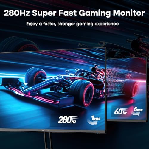 Amzfast 24.5 Inch 280Hz/240Hz Gaming Monitor FHD 1080p Monitor, 1ms Adaptive Sync, 3000:1, 126% sRGB, 93% DCI-P3, TÜV Rheinland Eye Care, HDMI 2.0 x 2 & DP 1.4 x 2, AMZG25X1 Pro - Image 2