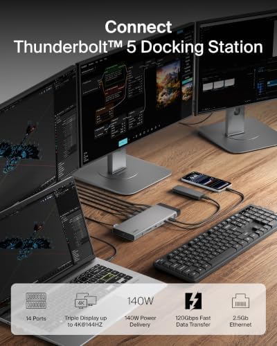 Belkin 140W Thunderbolt™ 5 Dock, 14-in-1 Docking Station, 4K@144Hz Display - Image 2