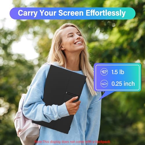 InnoView 15.6'' Portable Monitor for Laptop FHD 1080P USB-C Travel Monitors Built-in 90° Adjustable Stand with Bag, HDR IPS Portable Laptop Monitor for MacBook PC Phone Xbox PS4/5 Switch - Image 5
