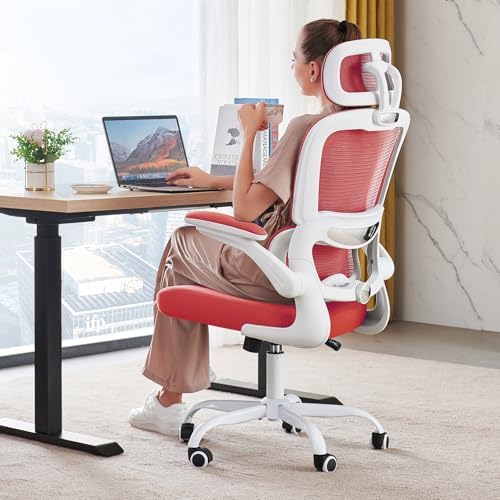TRALT Office Chair Ergonomic Desk Chair with Lumbar Support Red, 1 by TRALT