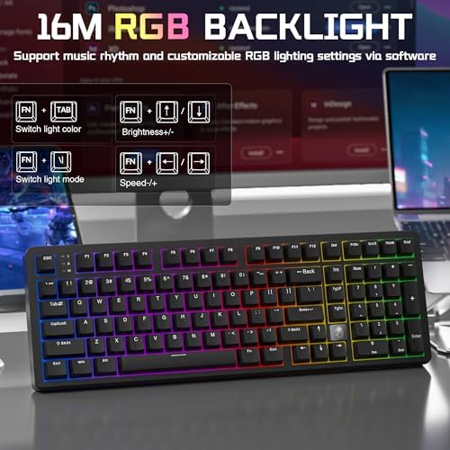 LEOBOG HI98C Pro Wireless Mechanical Gaming Aluminum Keyboard with Num Pad - Image 4