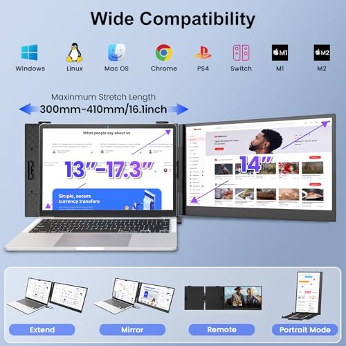 Laptop Screen Extender, 14" FHD 1080P IPS Portable Monitor for Laptop - Image 7